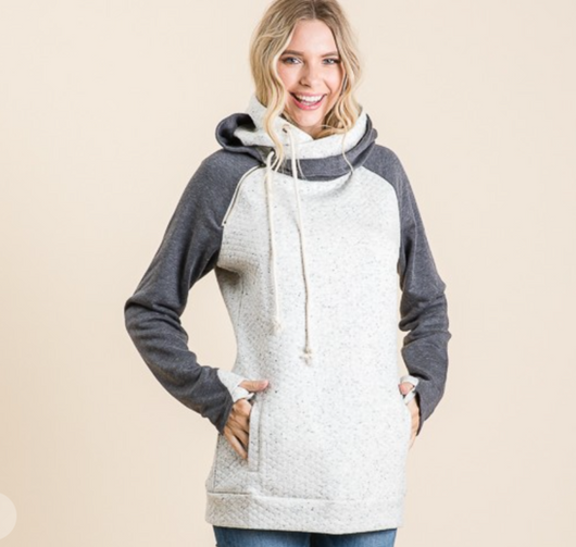 Quilted Hooded Sweatshirt