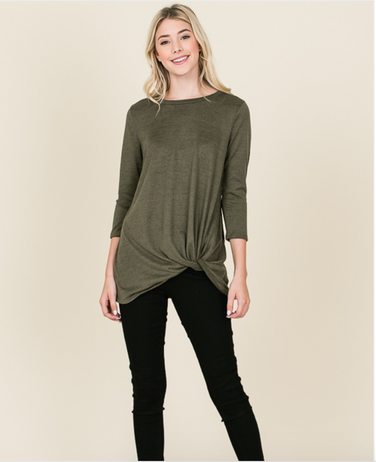 Olive Twist Sweater