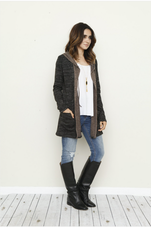 Hooded Charcoal Sweater