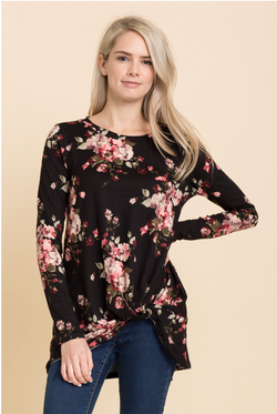 Black Floral Long Sleeve