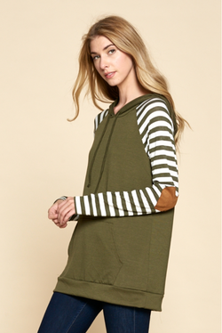 Heart Elbow Patch Hoodie