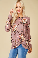 Mauve Floral Long Sleeve