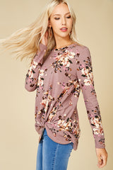 Mauve Floral Long Sleeve